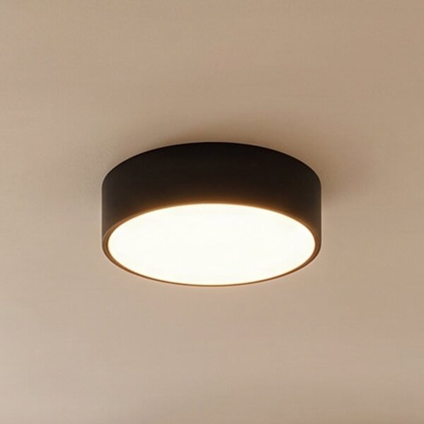 TEMAR LIGHTING Stropna svetilka Cleo 300, IP54, Ø 30 cm črna, zatemnjen, Črna, Dnevna soba / jedilnica, Kovina, Sodobni