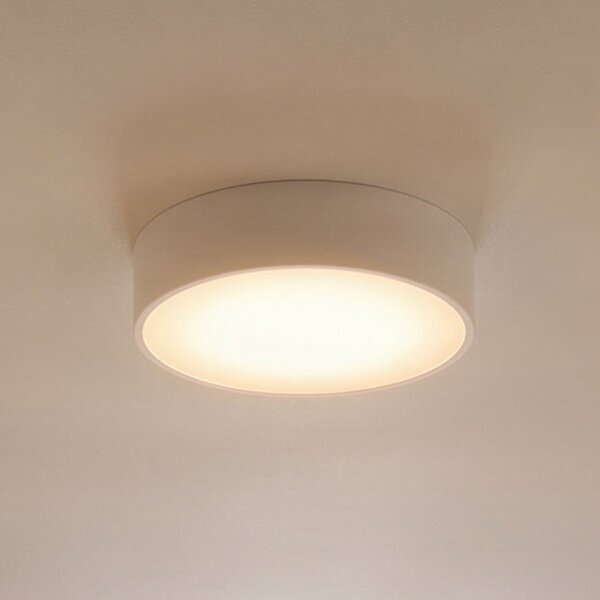 TEMAR LIGHTING Stropna svetilka Cleo, Ø 30 cm, IP20, bela, kovina, E27, zatemnjen, Bela, Dnevna soba / jedilnica, Kovina, Sodobni