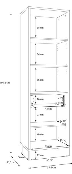 Modern Living Visoka Komoda Seravel, Kašmir, Barva Hrasta