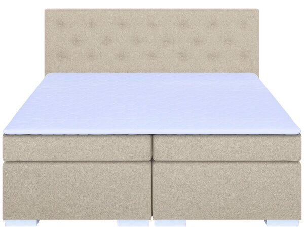 BOXSPRING POSTELJA 180 cm x 200 cm , tekstil, leseni material bež
