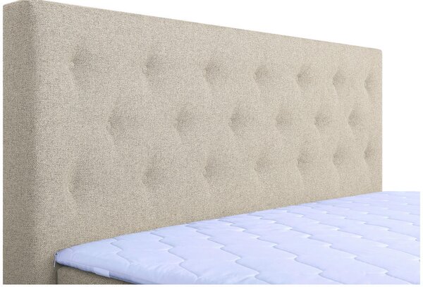 BOXSPRING POSTELJA 180 cm x 200 cm , tekstil, leseni material bež