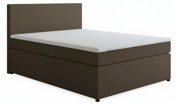 BOXSPRING POSTELJA 140 cm x 200 cm , tekstil, leseni material rjava