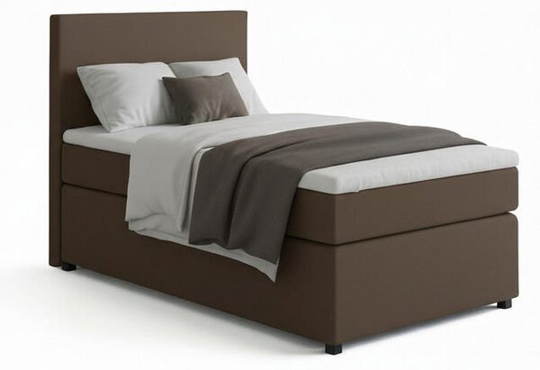 BOXSPRING POSTELJA 90 cm x 200 cm , tekstil, leseni material rjava