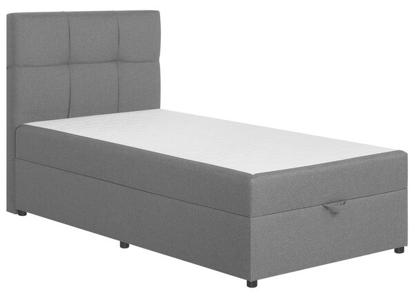POSTELJA Z VZMETNICO 100 cm x 200 cm , tekstil, leseni material srebrne barve, svetlo siva