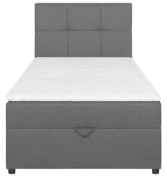 POSTELJA Z VZMETNICO 100 cm x 200 cm , tekstil, leseni material srebrne barve, svetlo siva