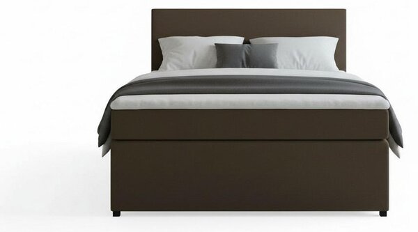 BOXSPRING POSTELJA 140 cm x 200 cm , tekstil, leseni material rjava