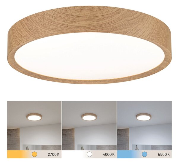 Paulmann Tega LED stropna svetilka IP44 CCT les, Les, Kopalnica, Plastika, Sodobni