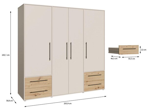 Modern Living Omara S Klasičnimi Vrati Mokkaris, Peščena Barva
