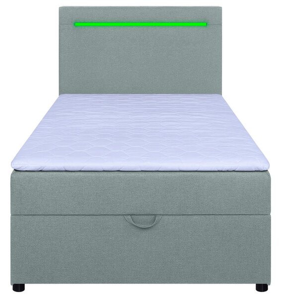 POSTELJA Z VZMETNICO 100 cm x 200 cm , tekstil, leseni material metino zelena