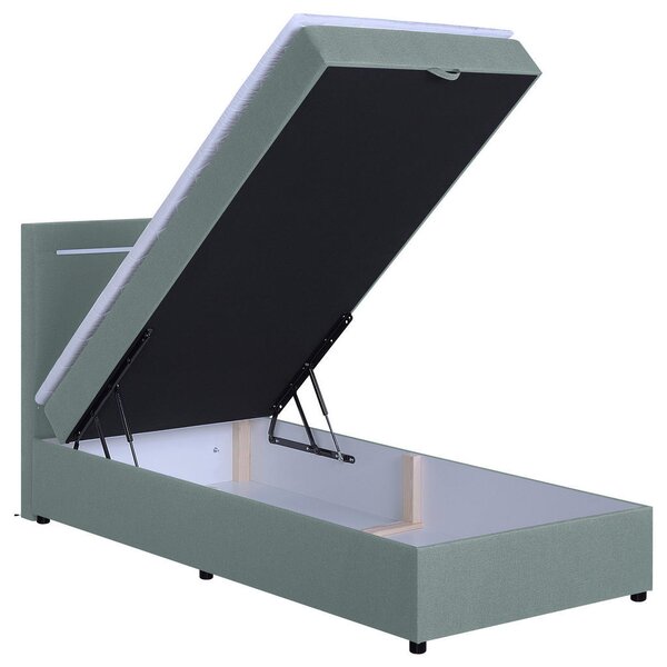POSTELJA Z VZMETNICO 100 cm x 200 cm , tekstil, leseni material metino zelena
