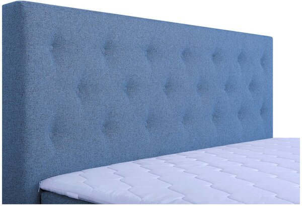 BOXSPRING POSTELJA 180 cm x 200 cm , tekstil, leseni material modra