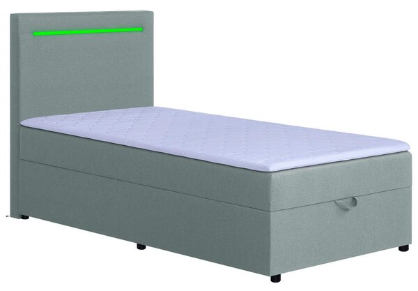 POSTELJA Z VZMETNICO 100 cm x 200 cm , tekstil, leseni material metino zelena
