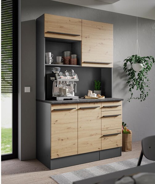 BIFE OMARA antracit, hrast artisan