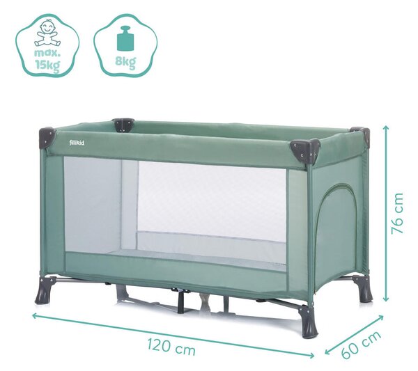 PRENOSNA POSTELJICA 120/60 cm turkizna