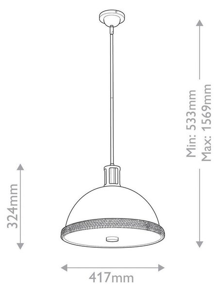 VISEČA SVETILKA Alora 32,4/41,7 cm 60 W E27