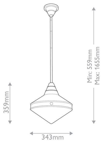 VISEČA SVETILKA Alora 34,3/35,9 cm 60 W E27