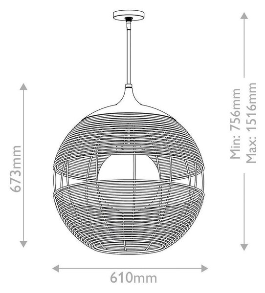 VISEČA SVETILKA Maddox 60 W E27