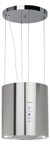 Klarstein Barett, otočna kuhinjska napa, Ø 38 cm, recirkulacija 522 m³ / h, LED, filter z aktivnim ogljem, nerjaveče jeklo