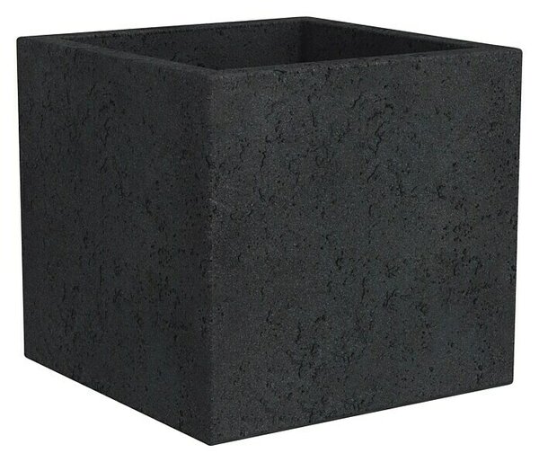Scheurich Kvadraten cvetlični lonec C-Cube (Zunanje dimenzije (Do x Š x V): 28,5 x 28,5 x 27 cm, Plastika, Črna)