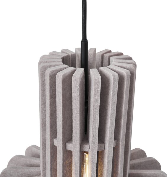Retro viseča svetilka črna s taupe 3-lučmi - Felt