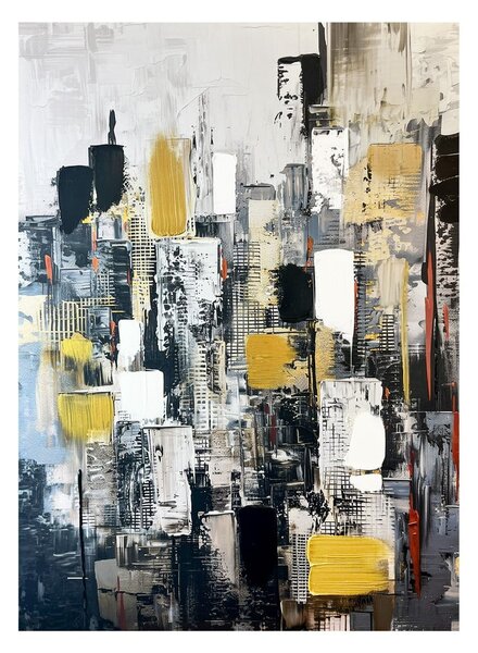 Slika z ročno naslikanimi elementi 70x100 cm Cityscape – Styler