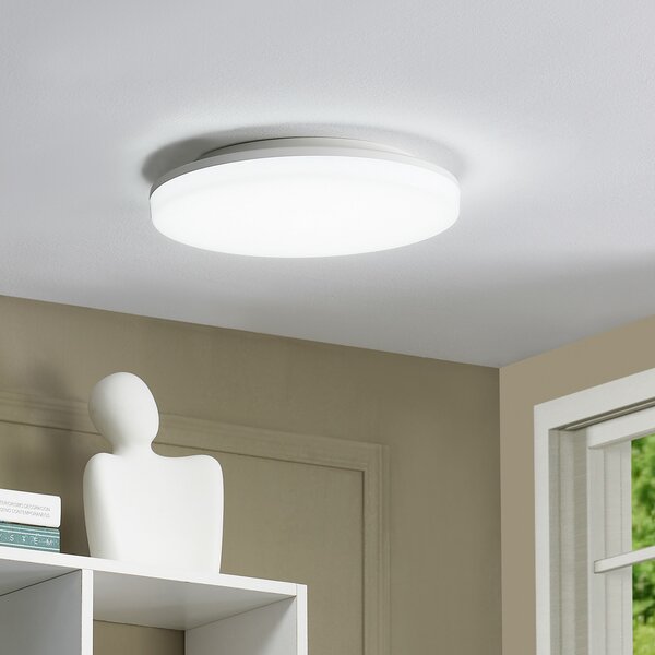 PRIOS Prios LED stropna svetilka Artin, Ø 28 cm, bela, CCT, IP65, Bela, Kopalnica, Plastika, Sodobni