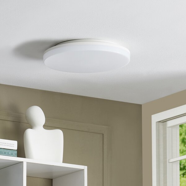 PRIOS Prios LED stropna svetilka Artin, Ø 28 cm, bela, CCT, IP65, Bela, Kopalnica, Plastika, Sodobni