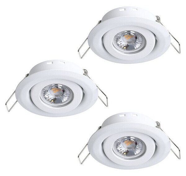 Eglo Set okroglih LED vgradnih svetilk Saliceto Mini-Puck 2 (4,2 W, Ø x V: 7,7 x 2,3 cm, Bela, Toplo bela)