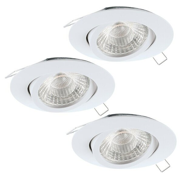 Eglo Set okroglih LED vgradnih svetilk Tedo 1 (4,8 W, Bela, Toplo bela)