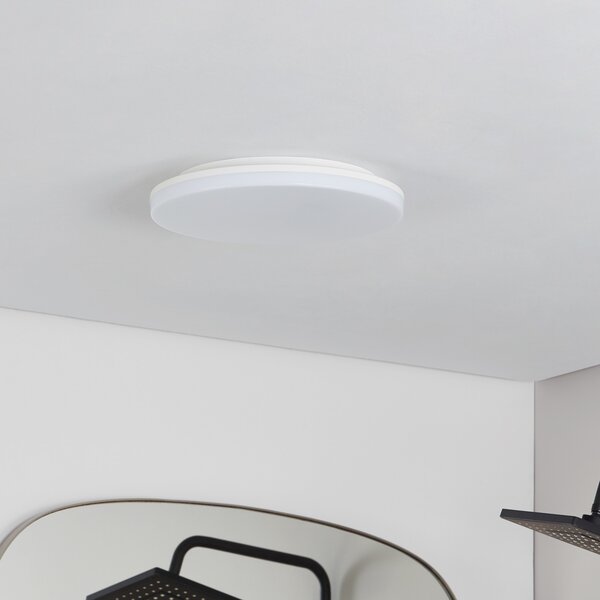 PRIOS Prios LED stropna svetilka Artin, Ø 33 cm, bela, CCT, IP65, Bela, Kopalnica, Plastika, Sodobni