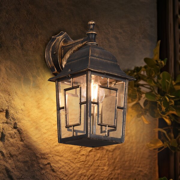 Trio Lighting Zunanja stenska svetilka Volturno, spodnja vtičnica, antična barva rje, zatemnjen, Rjava / rjasta, Aluminij, Antični