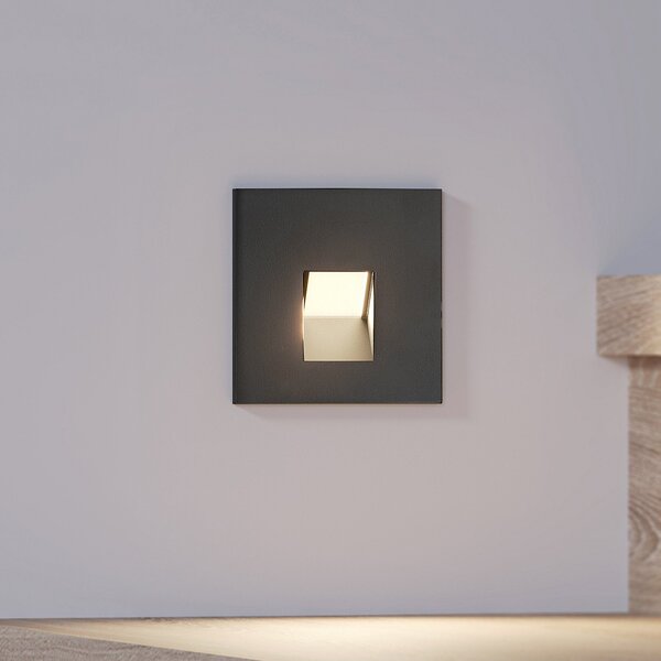 Arcchio LED svetilka za vgradnjo Vexi, 7,5 cm x cm, črna, CCT, zatemnjen, Črna, Dnevna soba / jedilnica, Aluminij, Sodobni, Vgradne luči kotne