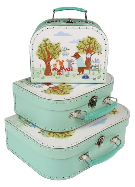 Kartonasti otroški organizatorji za igrače v kompletu 3 ks 21x28x8 cm Woodland Friends – Rex London