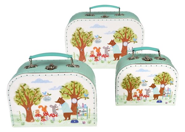 Kartonasti otroški organizatorji za igrače v kompletu 3 ks 21x28x8 cm Woodland Friends – Rex London