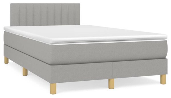 VidaXL Boxspring postelja z vzmetnico svetlo siva 120x190 cm blago