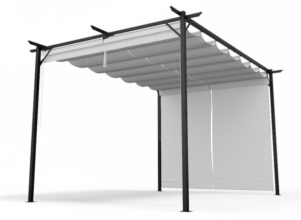 Blumfeldt Pantheon Robust, pergola, 3 x 4 m, s stranskimi roletami, prašno lakirano jeklo, odporno na vremenske vplive