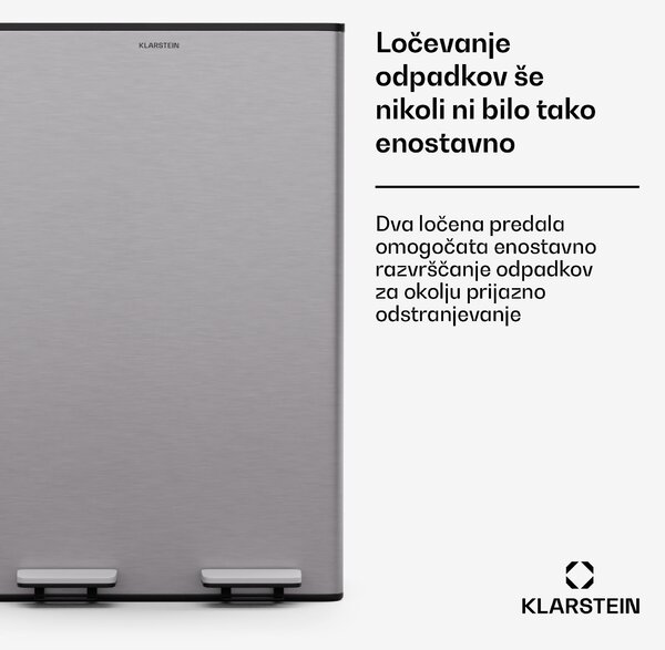 Klarstein EcoVista, koš za odpadke s kompostnikom, 60 l + 3 l/koš + kompostnik, Soft-Close