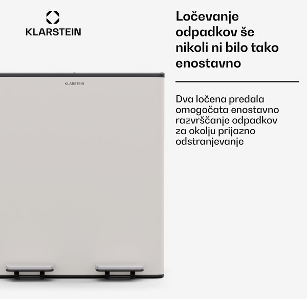 Klarstein EcoVista, koš za odpadke s kompostnikom, 40 l + 3 l/koš + kompostnik, Soft-Close