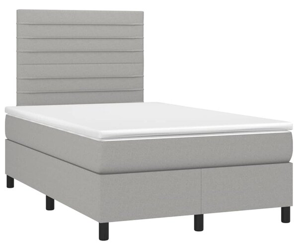 VidaXL Boxspring postelja z vzmetnico svetlo siva 120x190 cm blago