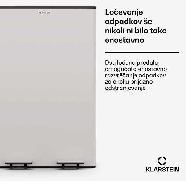 Klarstein EcoVista, koš za odpadke s kompostnikom, 60 l + 3 l/koš + kompostnik, Soft-Close