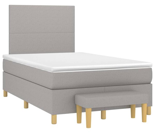 VidaXL Box spring postelja z vzmetnico svetlo siva 120x190 cm blago