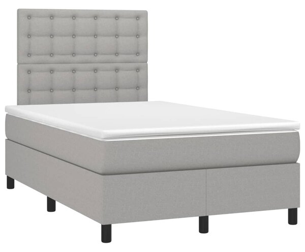 VidaXL Boxspring postelja z vzmetnico svetlo siva 120x190 cm blago