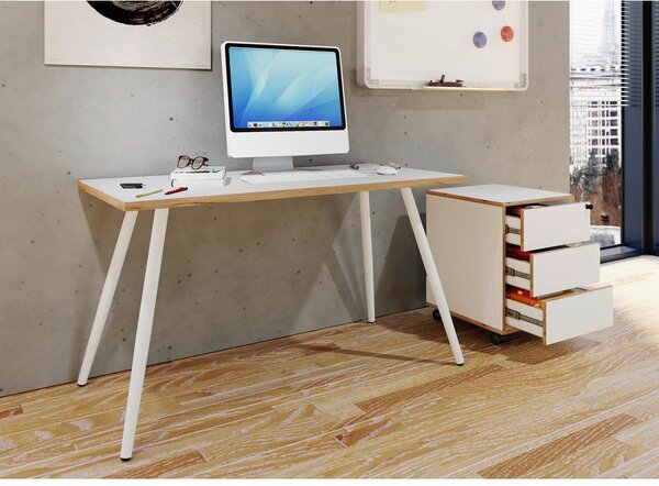 P & B Pisalna Miza Salia T50, Barva Hrasta, Bela, 110x50cm