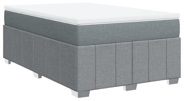 VidaXL Boxspring postelja z vzmetnico svetlo siva 120x190 cm blago