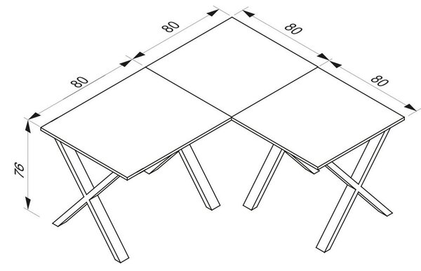 MID.YOU Kotna Pisalna Miza Lona, Antracit, Srebrna, 160x160cm