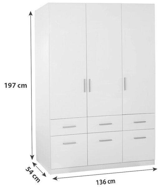 Premium Living Omara Za Oblačila Celle, Bela, Š. 136 Cm