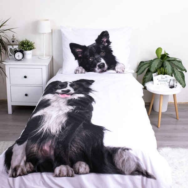 Enojna bombažna otroška posteljnina 140x200 cm Border Collie – Jerry Fabrics