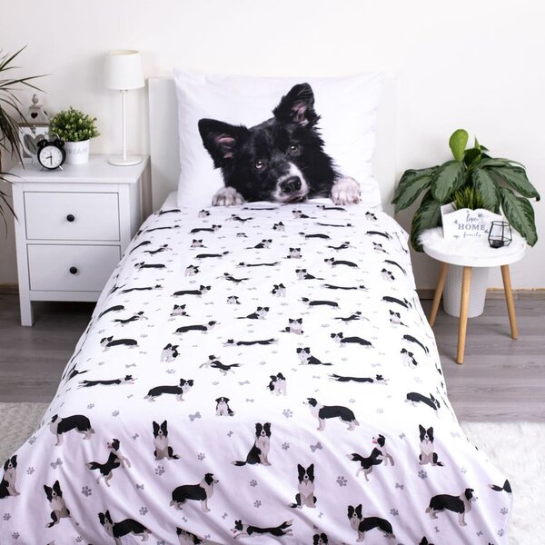 Enojna bombažna otroška posteljnina 140x200 cm Border Collie – Jerry Fabrics