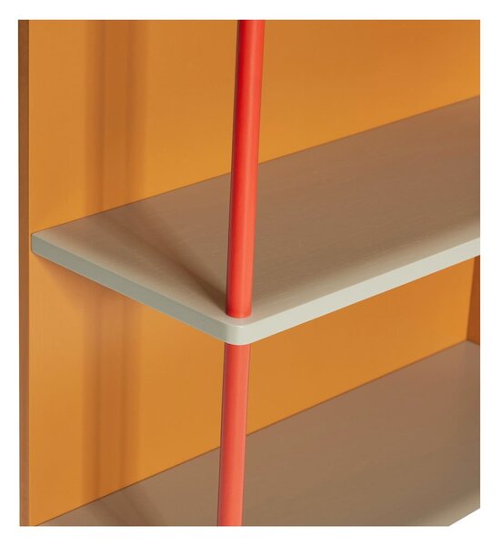 Oranžna stenska polica iz masivnega jesena 60x109 cm Apollo – Hübsch