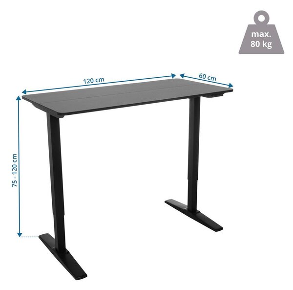 MID.YOU Dvižna Miza Stand Carbon, Črna